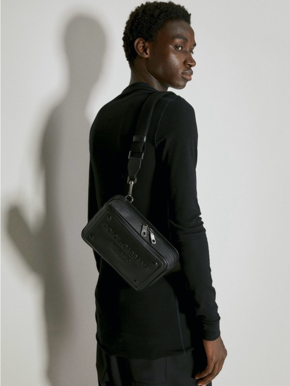 Dolce & Gabbana Embossed Black Leather Bag - Picture 2 of 11